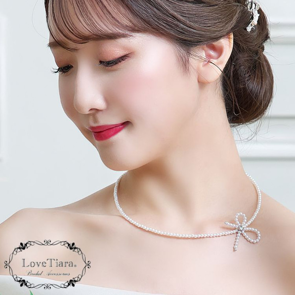 プティリボンパールネックレスPN-32|結婚式 ウェディング お呼ばれ