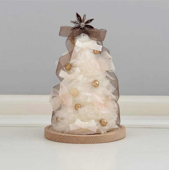 リボンいっぱい プリンセス モコモコクリスマスツリー リース