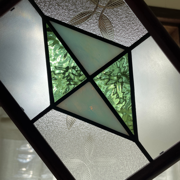 ステンドグラス　パネル　大正ロマン　飾り小窓クラシカルダイヤ 1枚目の画像