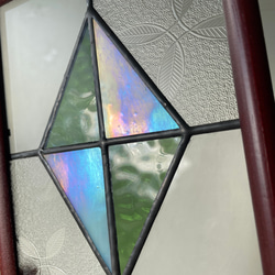 ステンドグラス　パネル　大正ロマン　飾り小窓クラシカルダイヤ 5枚目の画像