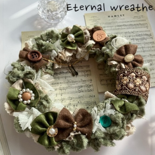 ドライフラワーリース ガーランド お花 ブルー系 クリスマス インド刺繍 リボン ドライフラワーリース ガーランド お花 ブルー系 クリスマス