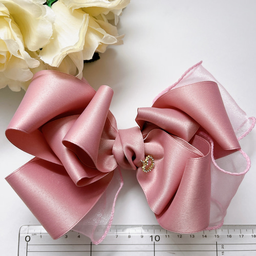 ハンドメイドリボン 2個セット 舞台 ダンス 発表会 目立つ 13センチ 2