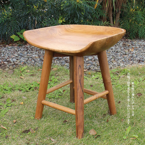 高品質 チーク材 木製無垢材◾️木製フレーム スツール 椅子 飾り台 木製家具 在庫セール品 木製 スツール 椅子 チーク材 古材 古木 花台