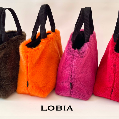 SIOCO・Lobiaシリーズ•【オレンジ】国産フェイクファー トートバッグ