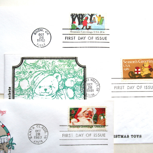 ヴィンテージ アメリカ FDC クリスマス 切手付き封筒 初日カバー