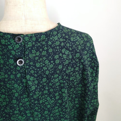 【Creema限定作品】再販！× 12  ボタニカルコーデュロイのワンピース  ネイビー × グリーン 11枚目の画像