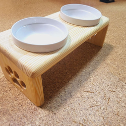ペット、犬、猫用 フードスタンド フードテーブル 木製 餌台 餌入 水