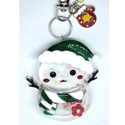 特別verクリスマスシェイカー　シャカシャカキーホルダー　サンタ　ホワイトツリー ハンドメイド クリスマスツリーシェイカーキーホルダー