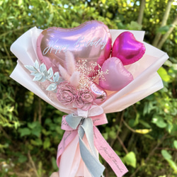 フラワーバルーンブーケピンク 母の日 誕生日 発表会 ブライダル 結婚
