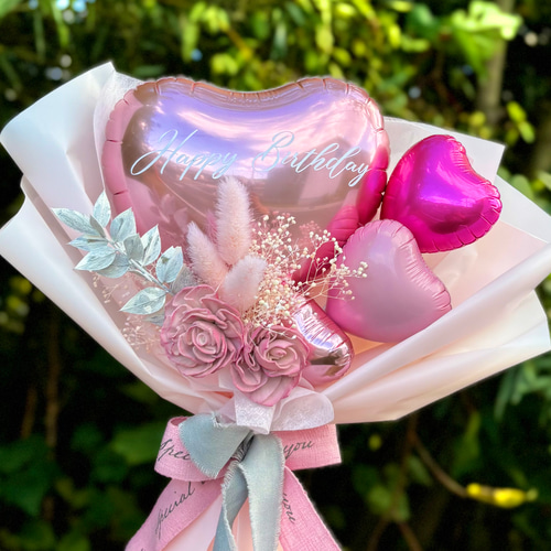 【さき様②】3/10東京 濃いピンク 花束 バルーンブーケ 誕生日 卒業式 楽天市場】卒業式 花束 バルーン（カラーピンク）（パーティー
