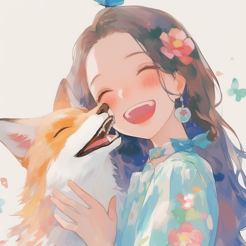 受注生産】人と動物AIイラストオーダー(壁紙) イラスト kujira8016
