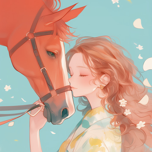 受注生産】人と動物AIイラストオーダー(壁紙) イラスト kujira8016