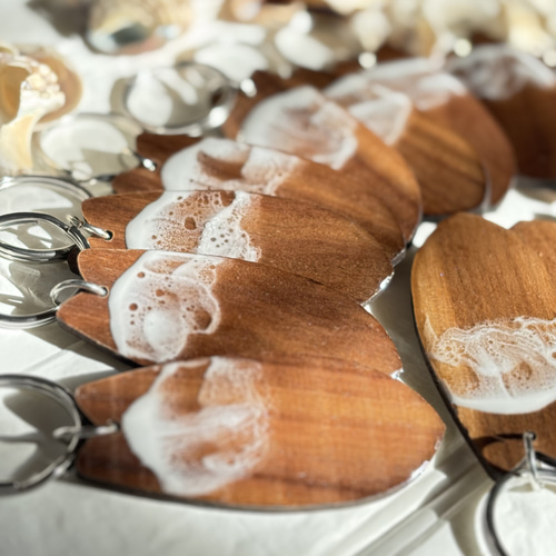 サーフボードwood キーホルダー バッグチャーム 海 プレゼント ご褒美  