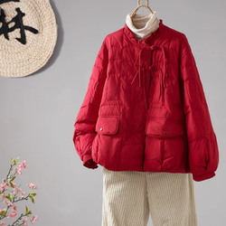 新作】スタンドカラーショートダウンジャケット 軽くて暖かいダウン  