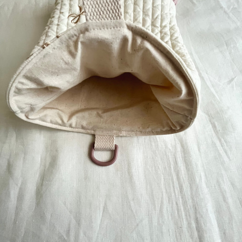 ヌビ イブル生地レッスンバッグ ロマンティックリボンフリル 入園入学