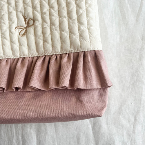 ヌビ イブル生地レッスンバッグ ロマンティックリボンフリル 入園入学