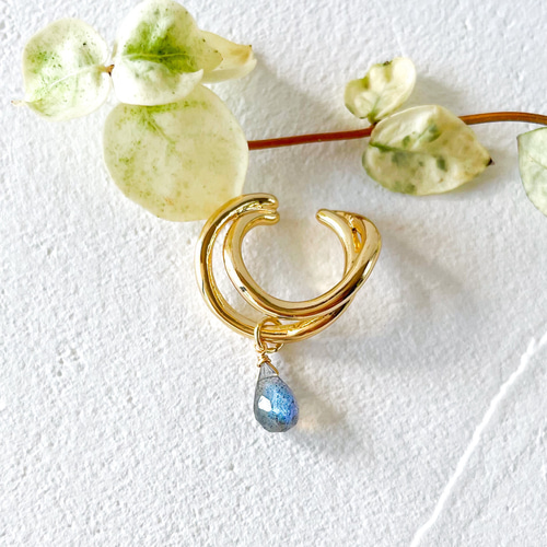 monakajewelleryラブラドライト 片耳ピアス monakajewelleryラブラドライト 片耳ピアス monakajewellery