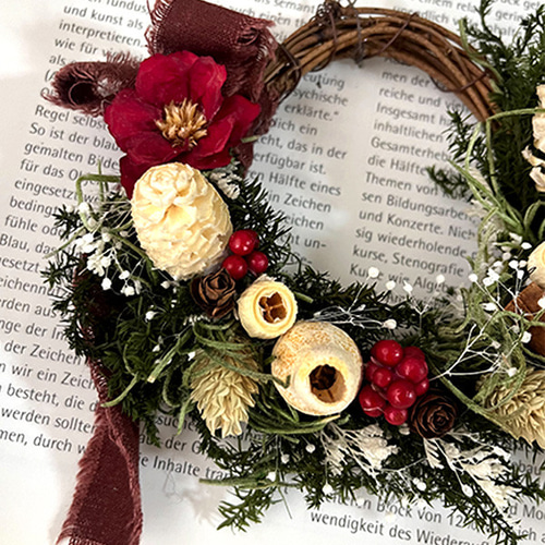 Xmas .*☆ 森の木の実のクリスマスリース / プリザ×ドライフラワー
