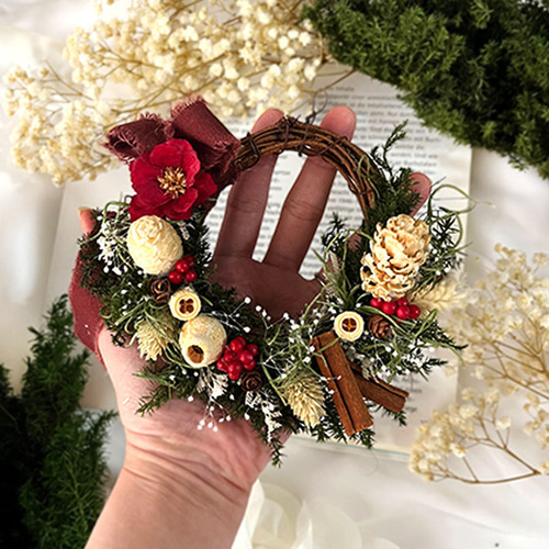Xmas .*☆ 森の木の実のクリスマスリース / プリザ×ドライフラワー