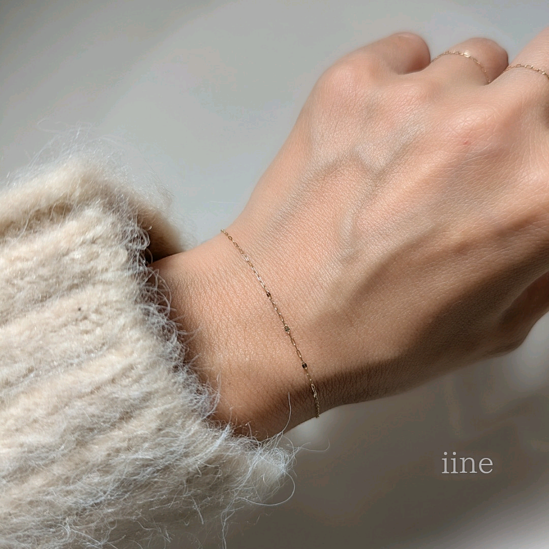 【k10】【ブレスレット】スキンジュエリー*ペタルチェーンブレスレット*手首に儚い輝きを