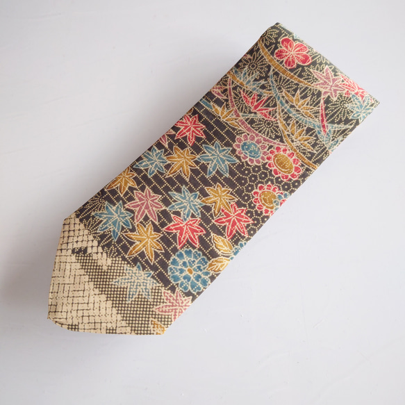 ネクタイ tie 和柄 Japanese フォーマル カジュアル ゴールド 花柄