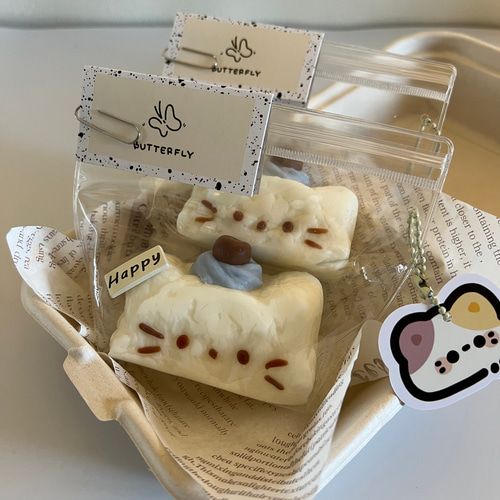 スクイーズ】猫ケーキスクイーズ Cat Cake squishy 雑貨・その他