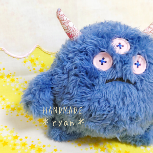 細角みつめちゃん＊スモーキーブルー ぬいぐるみ HANDMADE *ryan* 通販