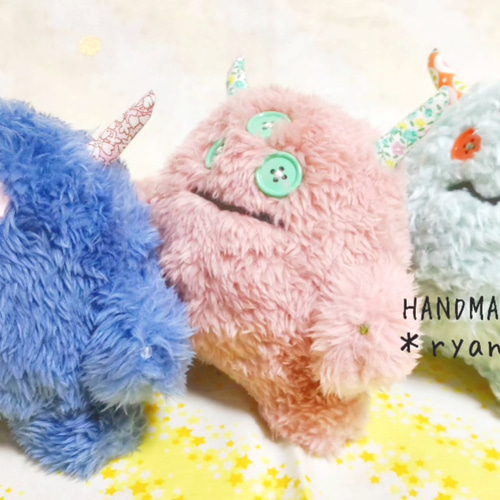 細角みつめちゃん＊スモーキーブルー ぬいぐるみ HANDMADE *ryan* 通販