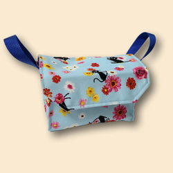 猫柄布小物入れ コスメポーチ ハンドメイド 小物入れ 化粧ポーチ カギ