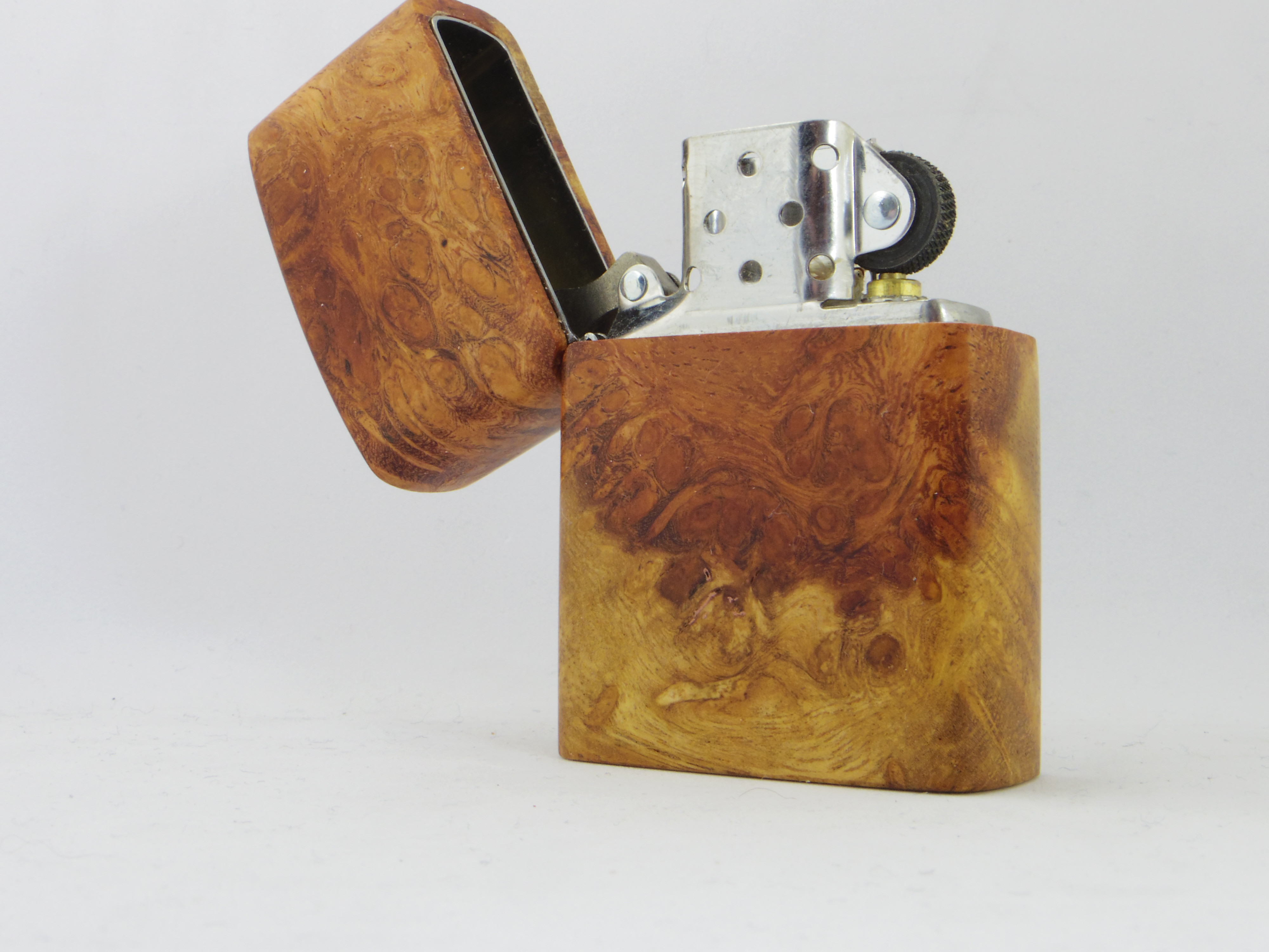 ウッド・ジッポー　オイルライター　かりん#10A　ナチュラル仕上げ　花梨瘤材　zippoライター使用