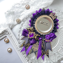 痛ロゼット ロゼット 缶バッジ 痛バッグ 推し活 紫 バッグチャーム