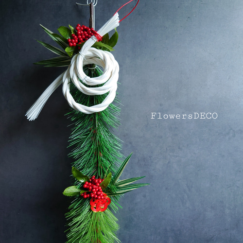 松とコンパクターのお正月しめ縄飾り しめ縄（房飾）のお正月飾り(コンパクター） | iichi 日々の暮らしを