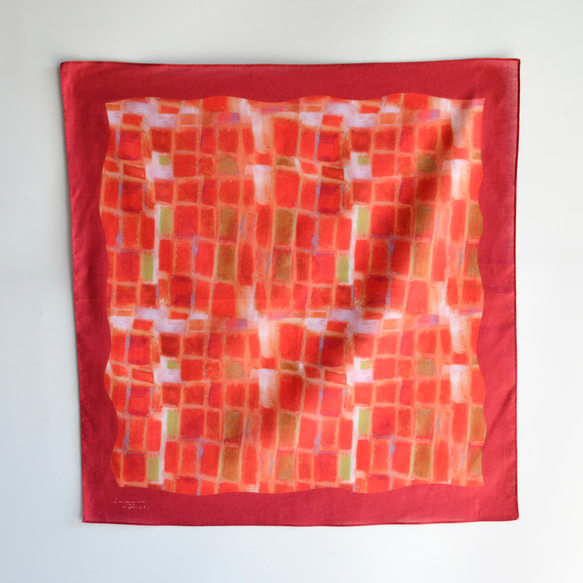 お得なハンカチ2枚セット / 赤の森・月のホワイト / クリスマスギフト / ラッピング込み / 送料無料 5枚目の画像