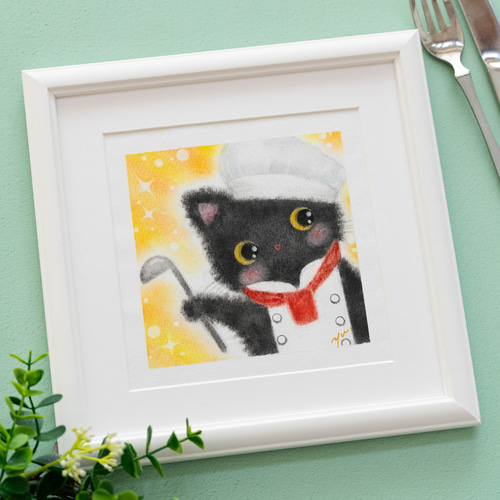 注文の多い料理店　絵画　手描き猫シェフのアート作品 注文の多い料理店 絵画 手描き猫シェフのアート作品
