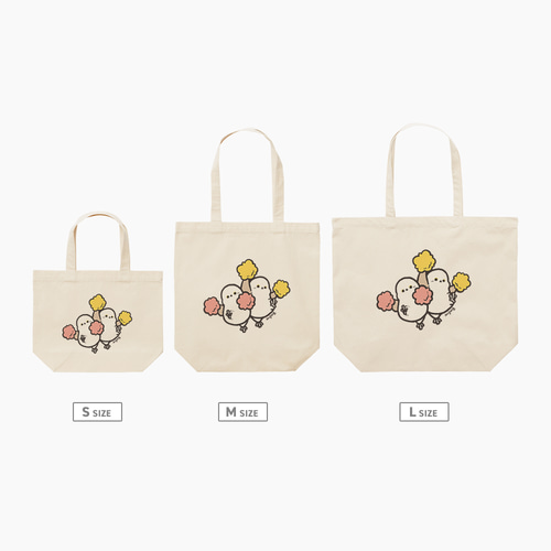 ●いちご●親子もふもふシマエナガ●トートバッグ　ハンドメイド　ラメハート ○いちご様専用○親子もふもふシマエナガ トートバッグ