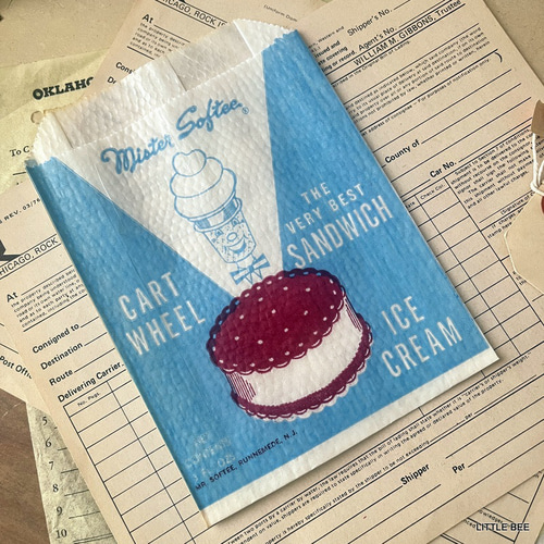 海外紙物　レア　ビンテージ　アメリカン　アイスクリーム袋　30枚　1名様 ラスト 海外紙物レアビンテージアメリカンアイスクリーム袋30枚1名様 ラスト