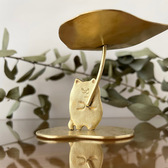 真鍮大きな葉っぱオブジェ