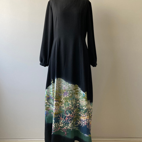 留袖ドレス 着物リメイク 庭園 ワンピース アトリエ・ヘリンボーン