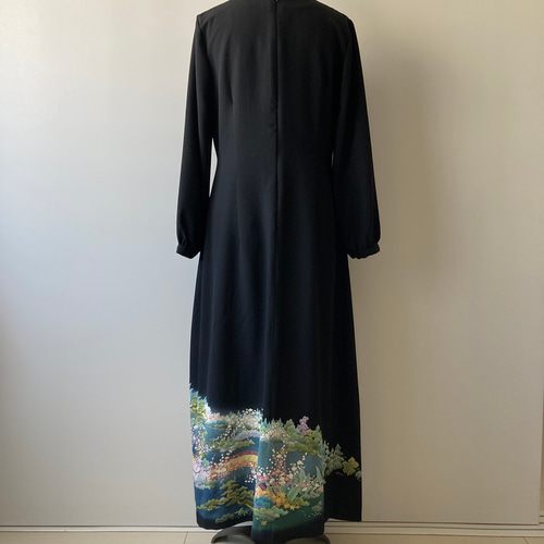 留袖ドレス 着物リメイク 庭園 ワンピース アトリエ・ヘリンボーン