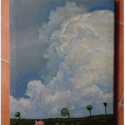 油絵 Ｆ０ 「花と雲」 be1c41daf98a7911a02fb6ee10c7e7