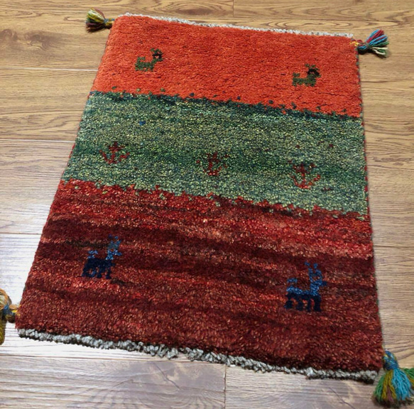 ペルシャギャッベ (ギャベ) ギャッベ 玄関マット No.2360