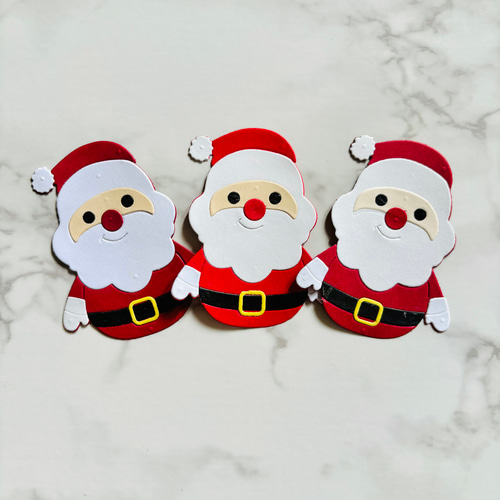 クリスマス サンタさん 3枚 ダイカット カード・アルバム制作等 その他