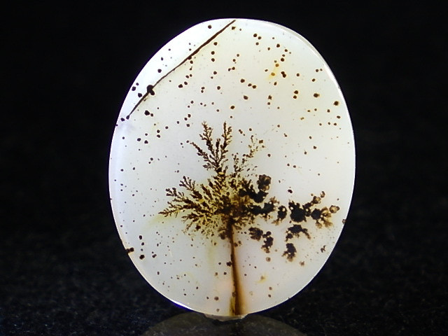 ★シーニックデンドライトアゲート★2.65ct/14.3mm★天然石カボションルース裸石★鑑賞鉱物コレクション★磨き石★