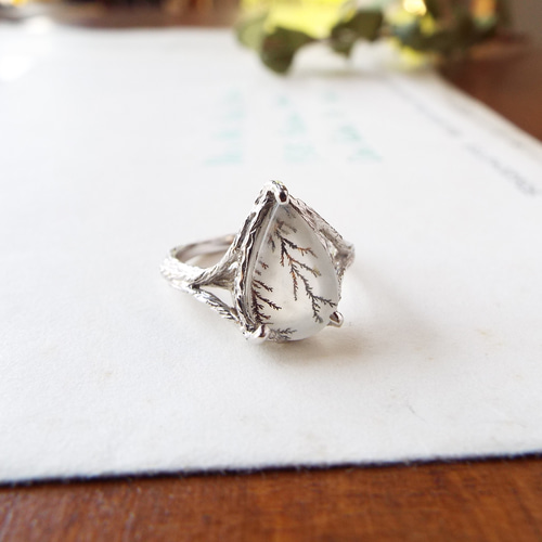 一点物】デンドリティッククォーツのリング（柳） 指輪・リング