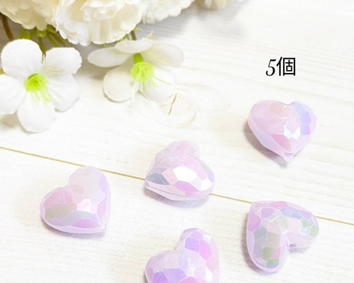 A−17 カスタムボールペン対応 ぷっくりハート パープルビーズ