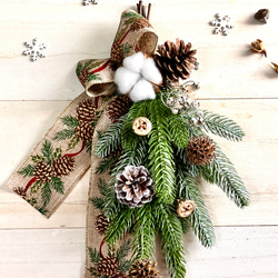 No25 松ぼっくりのツリー　クリスマスインテリア　クリスマススワッグ　リース クリスマスリース スワッグ Swag 壁飾り リボン リーフ 松ぼっくり