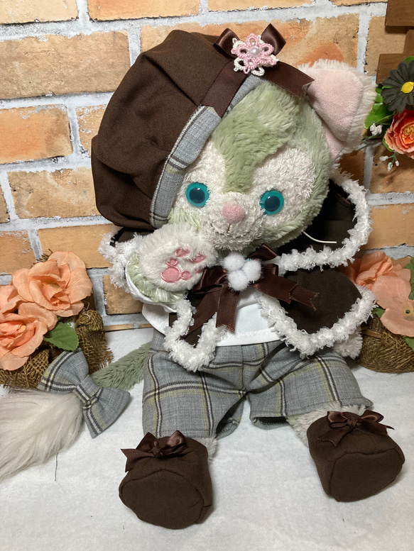 ジェラトーニ Sサイズ☆ ボア付きケープコスチューム☆グレー