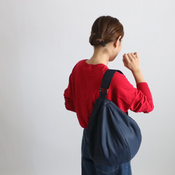 ☬酒袋リメイク☬ボディバッグ/縫い付けショルダー付/柿渋染め/古布