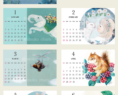 2025卓上カレンダー/プラスチックケース入り カレンダー Anko Oohara