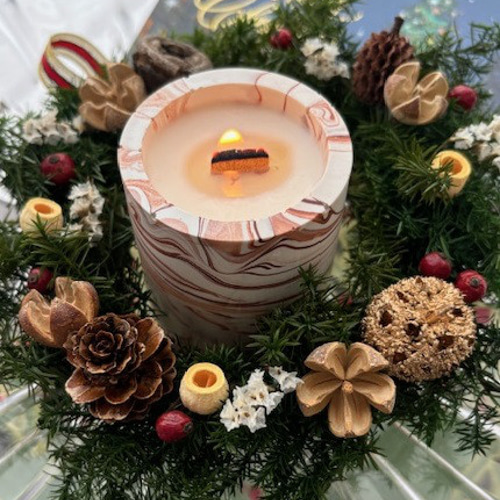 キャンドルリース　ハートリース　クリスマスリース　スモークツリー キャンドルリースハートリースクリスマスリーススモークツリー